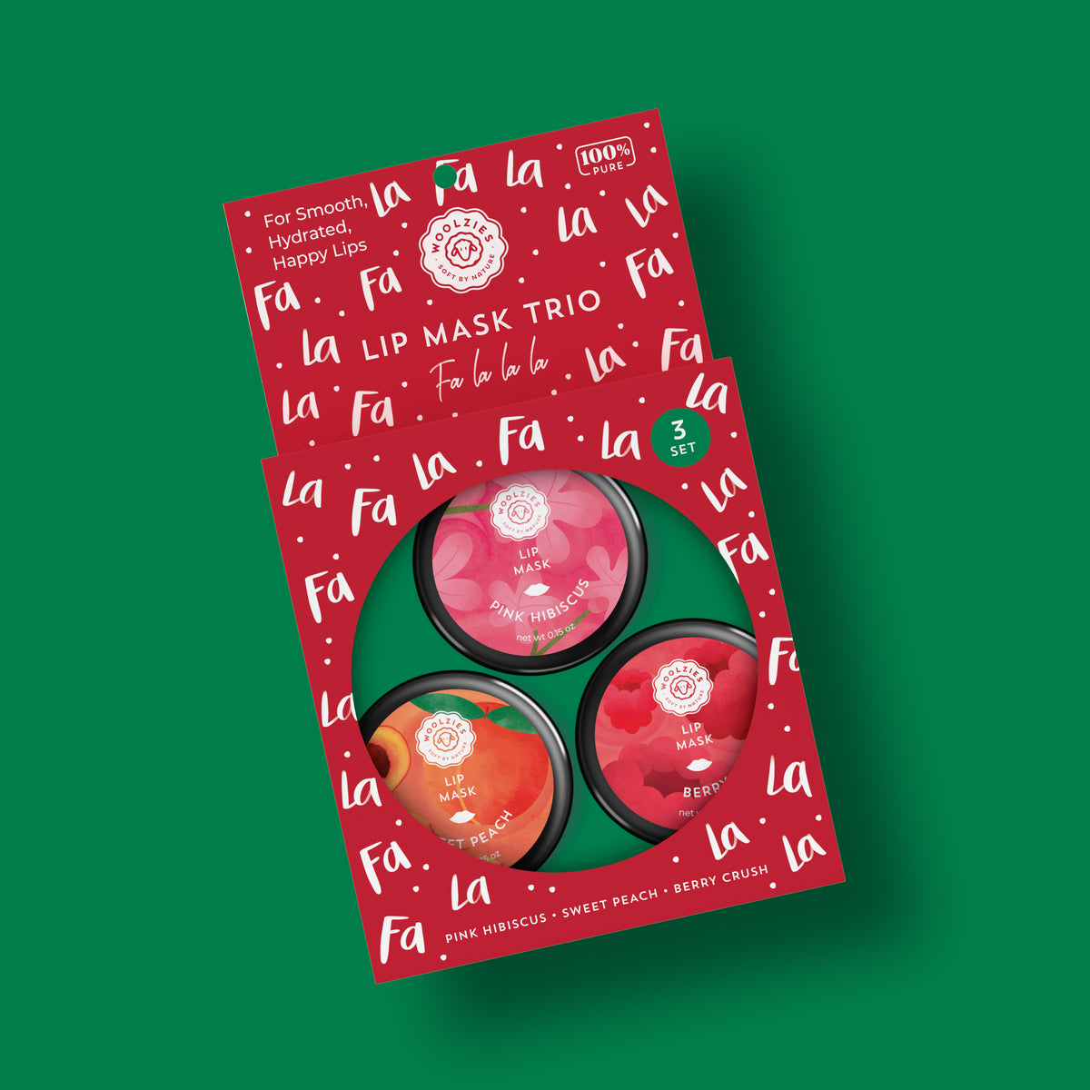 Fa La La La Holiday Trio Lip Mask – Woolzies.com