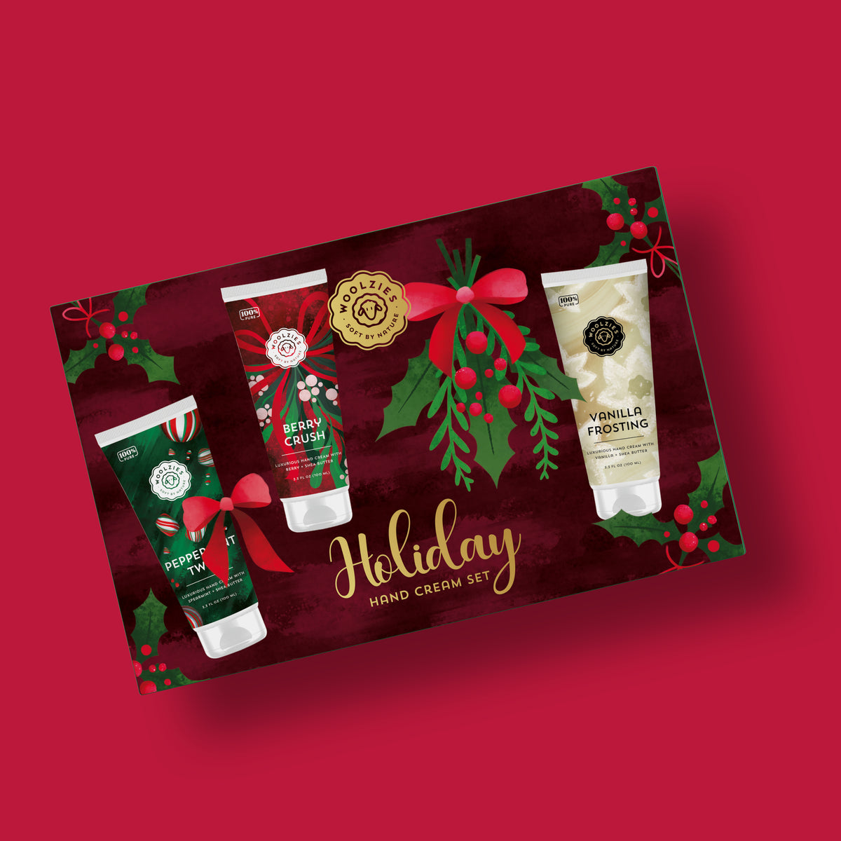 Holiday Hand Cream Trio | Shea Butter Gift Set Burgundy – Woolzies.com