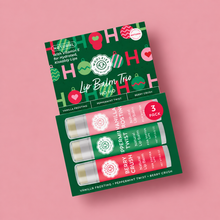 Load image into Gallery viewer, Natural Shea Butter Lip Balm Trio – HO HO Holiday