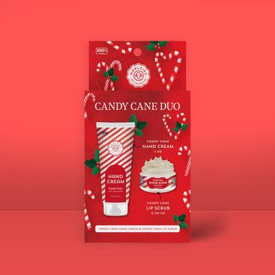 Candy Cane Duo -  Hand Cream & Lip Scrub Duo – Holiday Set