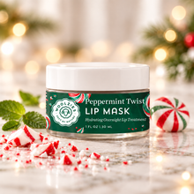 Load image into Gallery viewer, Peppermint Twist Overnight Lip Mask – 1 oz