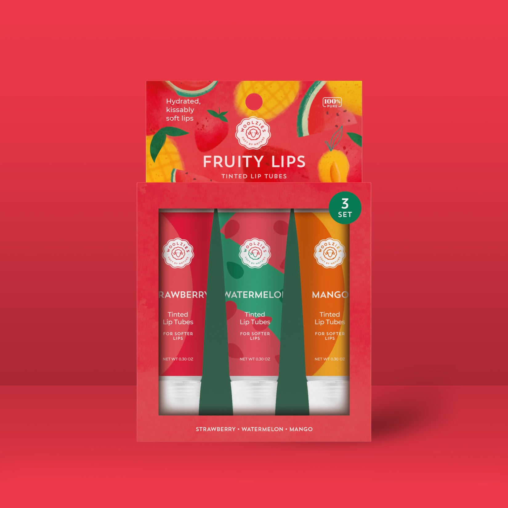 Fruity Lips Tinted Lip  Tube Set of 3