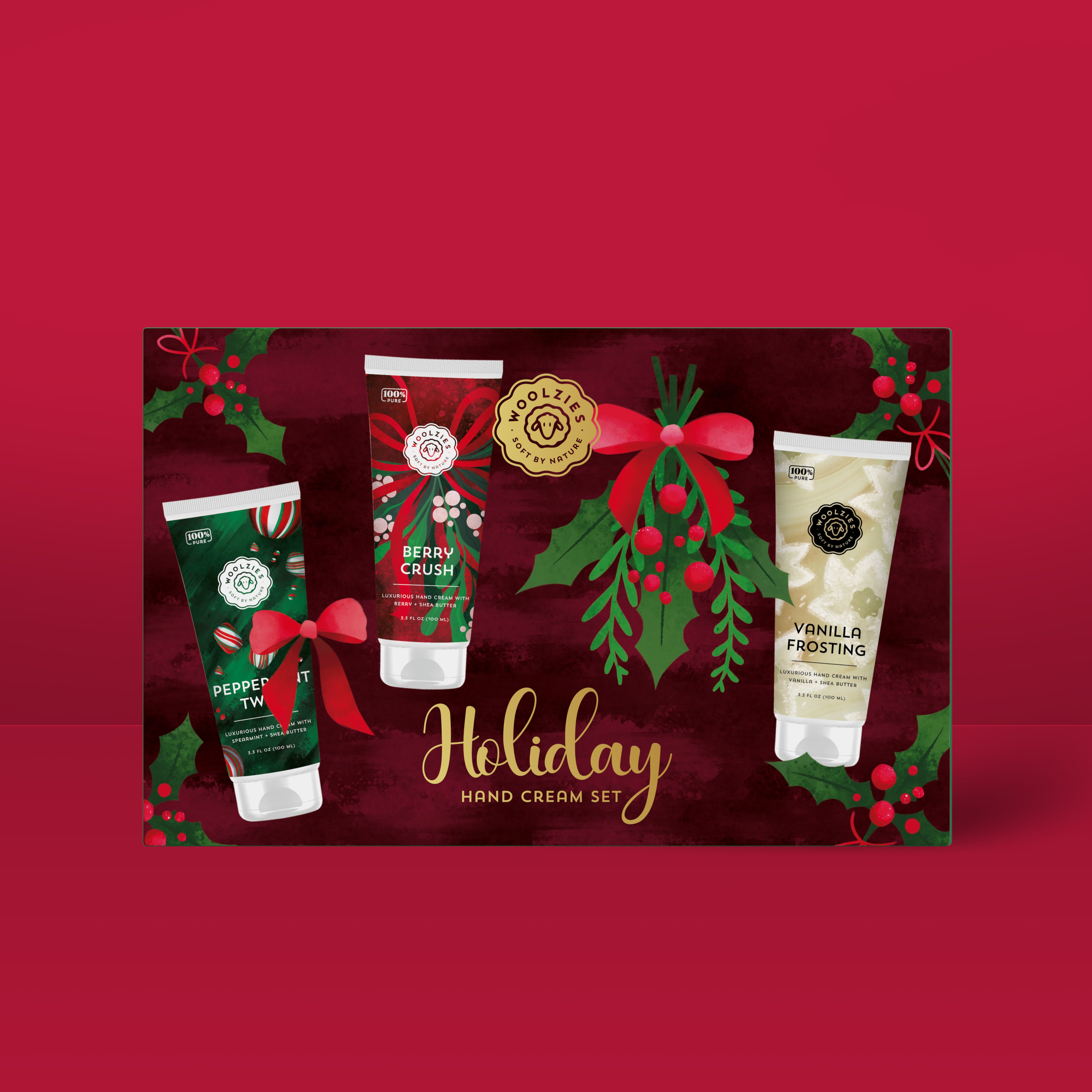 Holiday Hand Cream Trio | Shea Butter Gift Set Burgundy – Woolzies.com