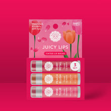 Load image into Gallery viewer, Juicy Lips Tinted Lip Balm Set Of 3