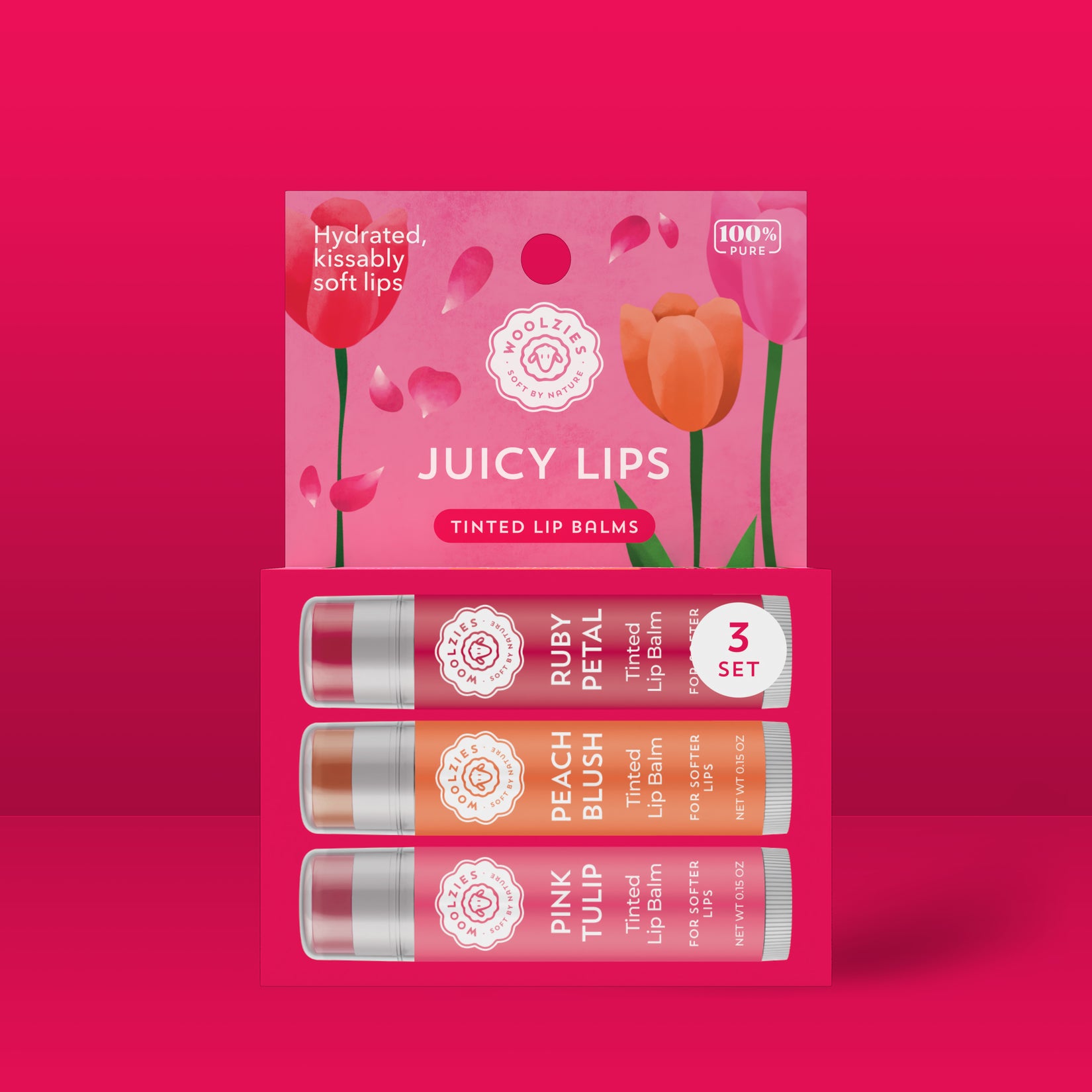 Juicy Lips Tinted Lip Balm Set Of 3