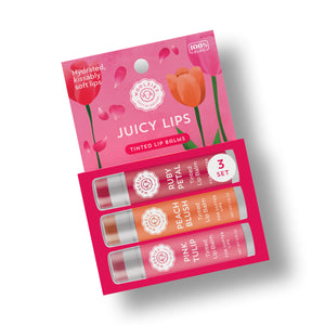 Juicy Lips Tinted Lip Balm Set Of 3