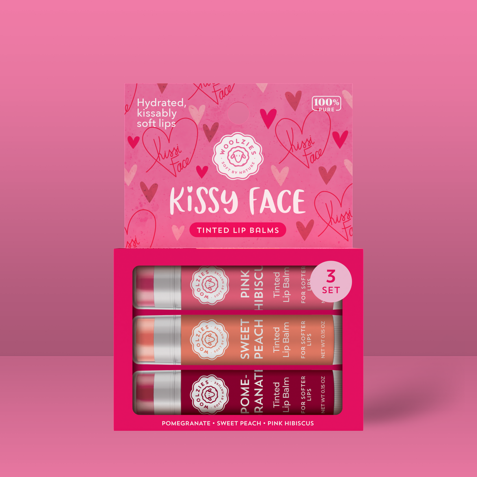 Kissy Face Lip Balm Set of 3