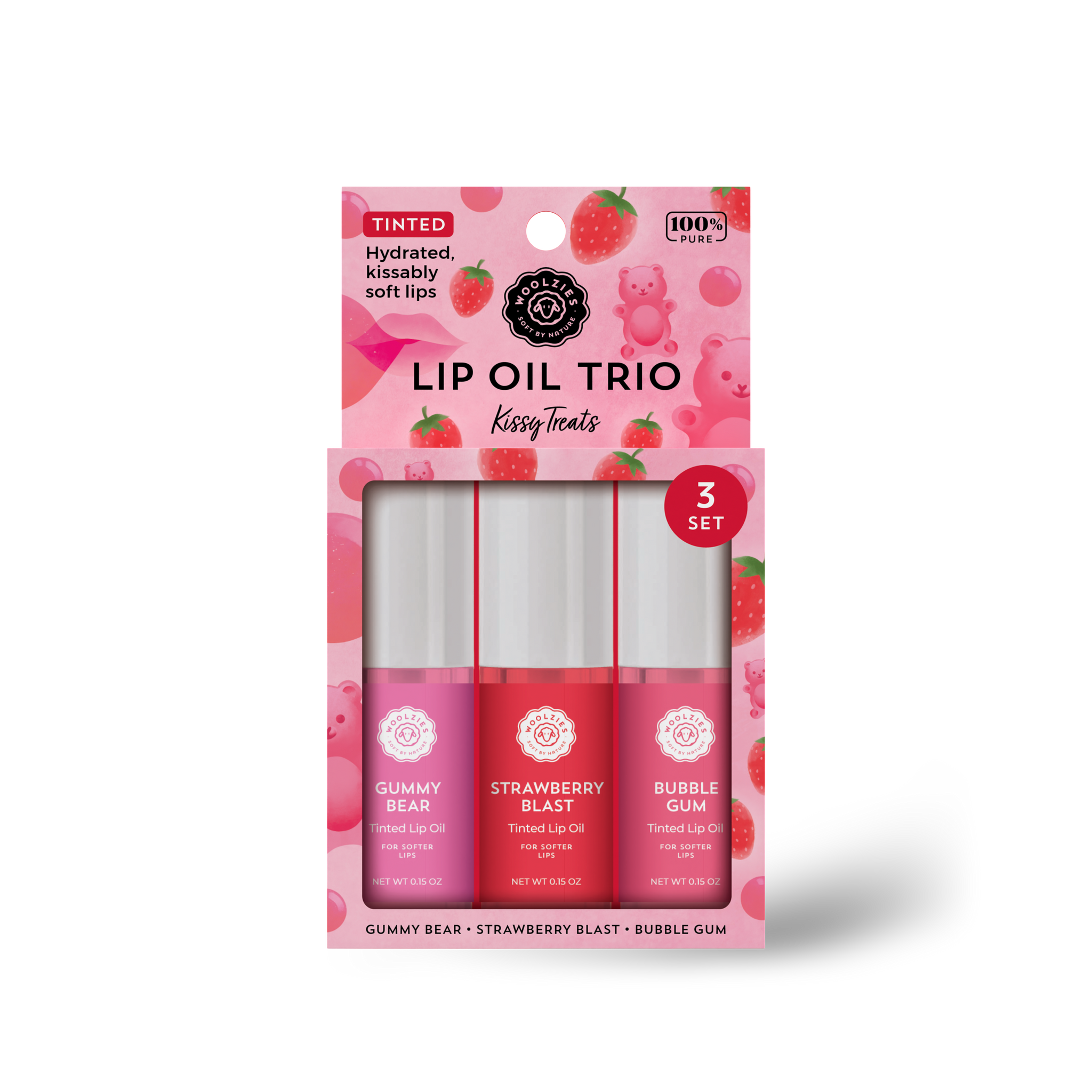Tinted Lip Oil Trio - Kissy Treats – Woolzies.com Tinted Lip Oil Trio - Kissy Treats – Woolzies.com