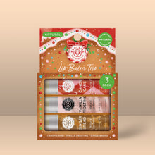 Load image into Gallery viewer, Christmas Lip Balm Trio – Candy Cane, Vanilla Frosting &amp; Gingerbread