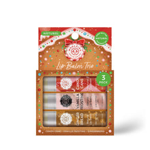 Load image into Gallery viewer, Christmas Lip Balm Trio – Candy Cane, Vanilla Frosting &amp; Gingerbread