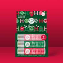 Load image into Gallery viewer, Natural Shea Butter Lip Balm Trio – HO HO Holiday