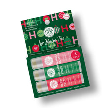 Load image into Gallery viewer, Natural Shea Butter Lip Balm Trio – HO HO Holiday