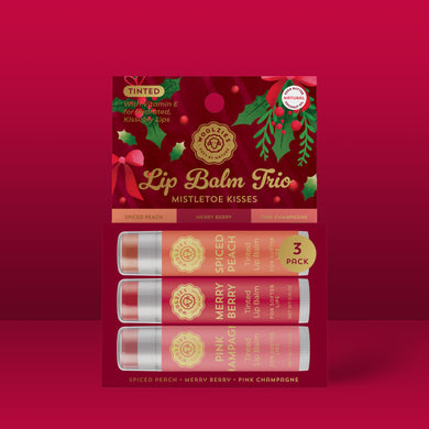 Shea Butter Tinted Lip Balm Trio – Mistletoe Kisses