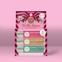 Load image into Gallery viewer, Tis the Season Natural Non Tinted Holiday Lip Balm Trio