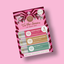 Load image into Gallery viewer, Tis the Season Natural Non Tinted Holiday Lip Balm Trio