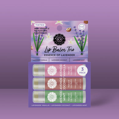 Natural Non TInted Shea Butter Lip Balm Trio – Essence of Lavender