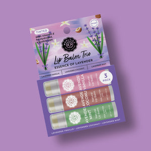 Natural Non TInted Shea Butter Lip Balm Trio – Essence of Lavender