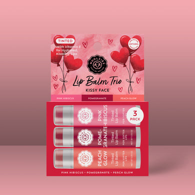 Natural Shea Butter Lip Balm Trio – Kissy Face (Hearts)