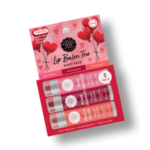 Load image into Gallery viewer, Natural Shea Butter Lip Balm Trio – Kissy Face (Hearts)