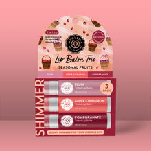 Load image into Gallery viewer, Seasonal Fruits Tinted Lip Balm Trio