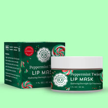 Load image into Gallery viewer, Peppermint Twist Overnight Lip Mask – 1 oz