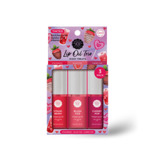 Load image into Gallery viewer, Tinted Lip Oil Trio – Kissy Treats - Strawberry, Blush Fizz, Cherry Pop