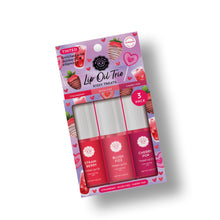 Load image into Gallery viewer, Tinted Lip Oil Trio – Kissy Treats - Strawberry, Blush Fizz, Cherry Pop