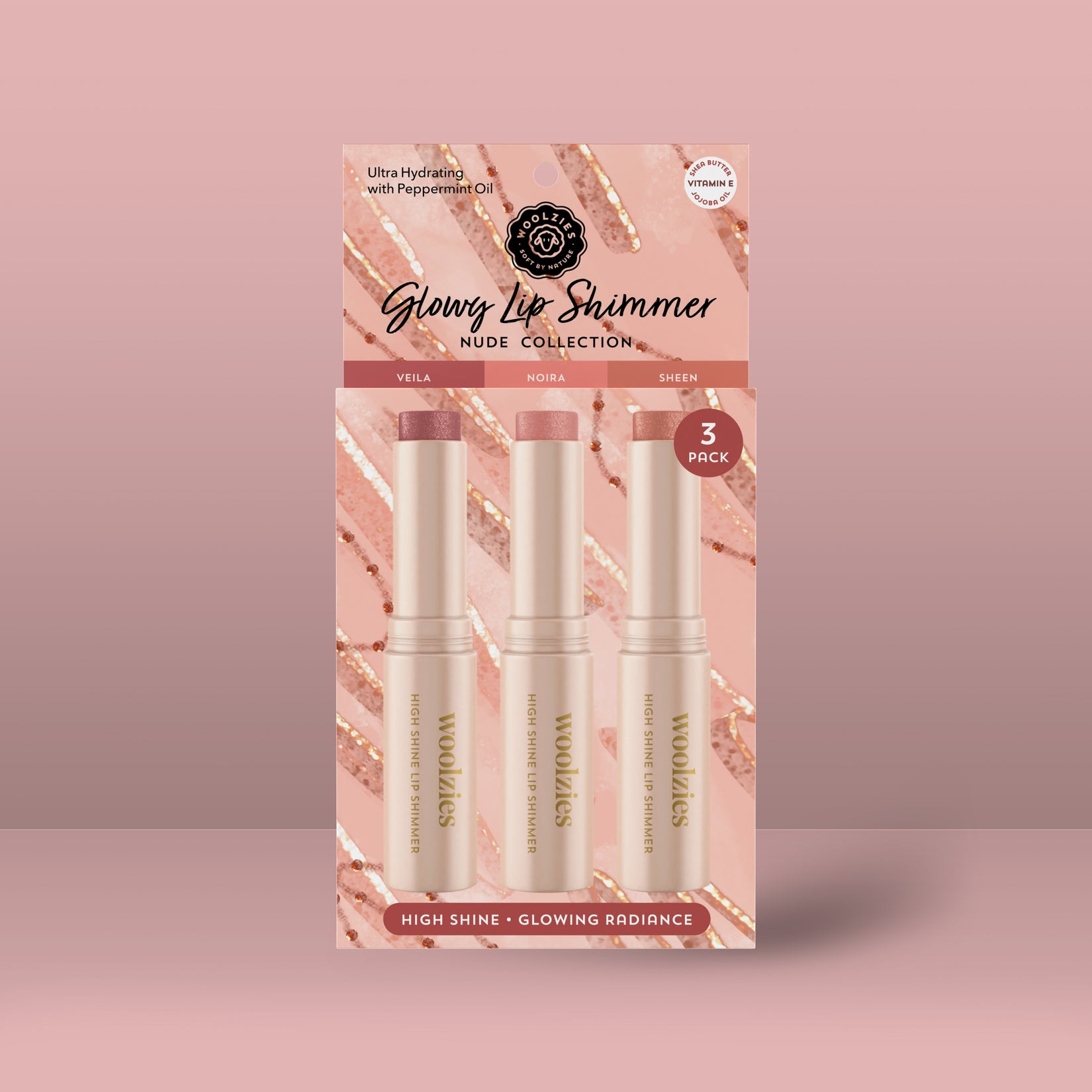 Glowy Lip Shimmer Trio - Nude Collection