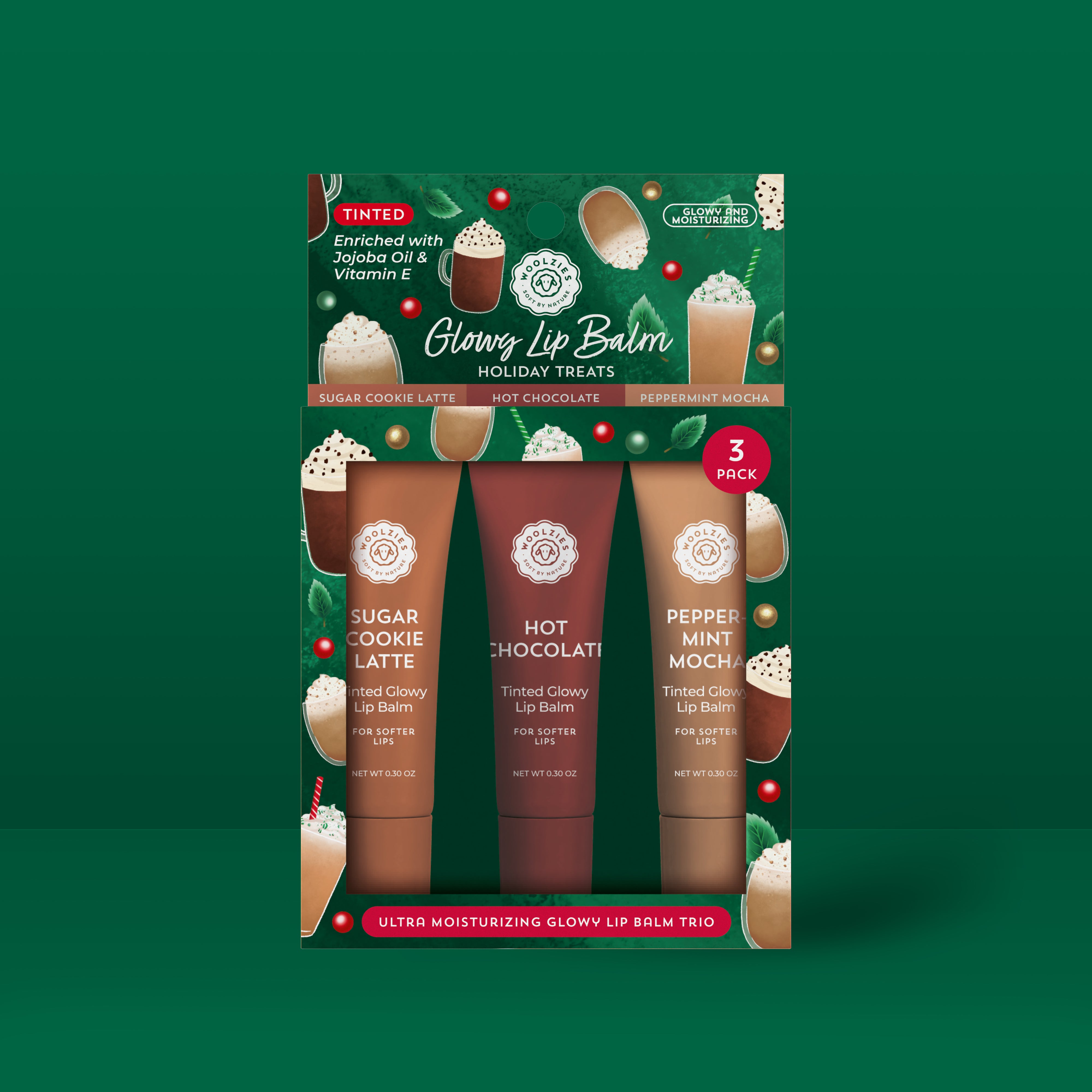 Holiday Treats Glowy Lip Balm Trio – Woolzies.com
