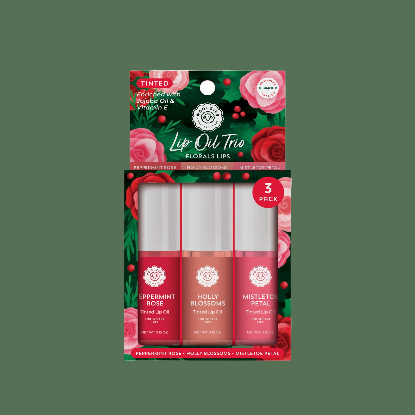 Tinted Lip Oil Trio – Holiday Florals