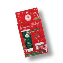Load image into Gallery viewer, Magical Holidays Hand Cream Lip Mask Gift Set – Peppermint Twist + Candy Cane