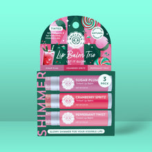 Load image into Gallery viewer, Let It Glow Holiday Tinted Lip Balm Trio with SHIMMER