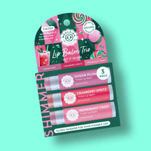 Load image into Gallery viewer, Let It Glow Holiday Tinted Lip Balm Trio with SHIMMER