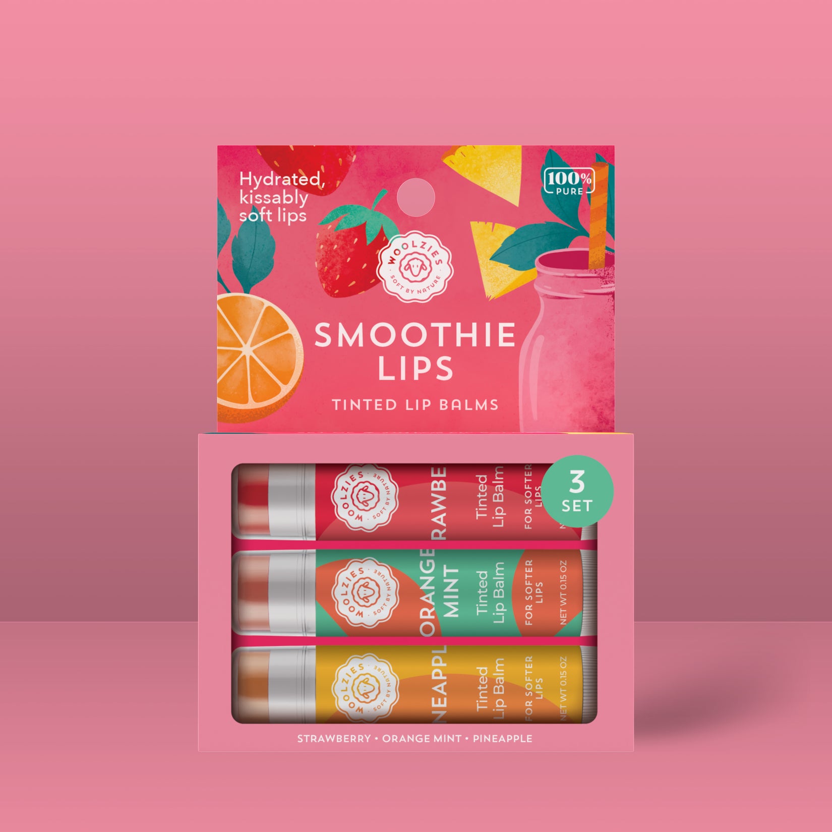 Smoothie Lips TINTED  Lip Balm Set of 3