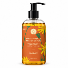Load image into Gallery viewer, Sore Muscle Massage Body Oil – Arnica, Peppermint &amp; Eucalyptus – 8 oz
