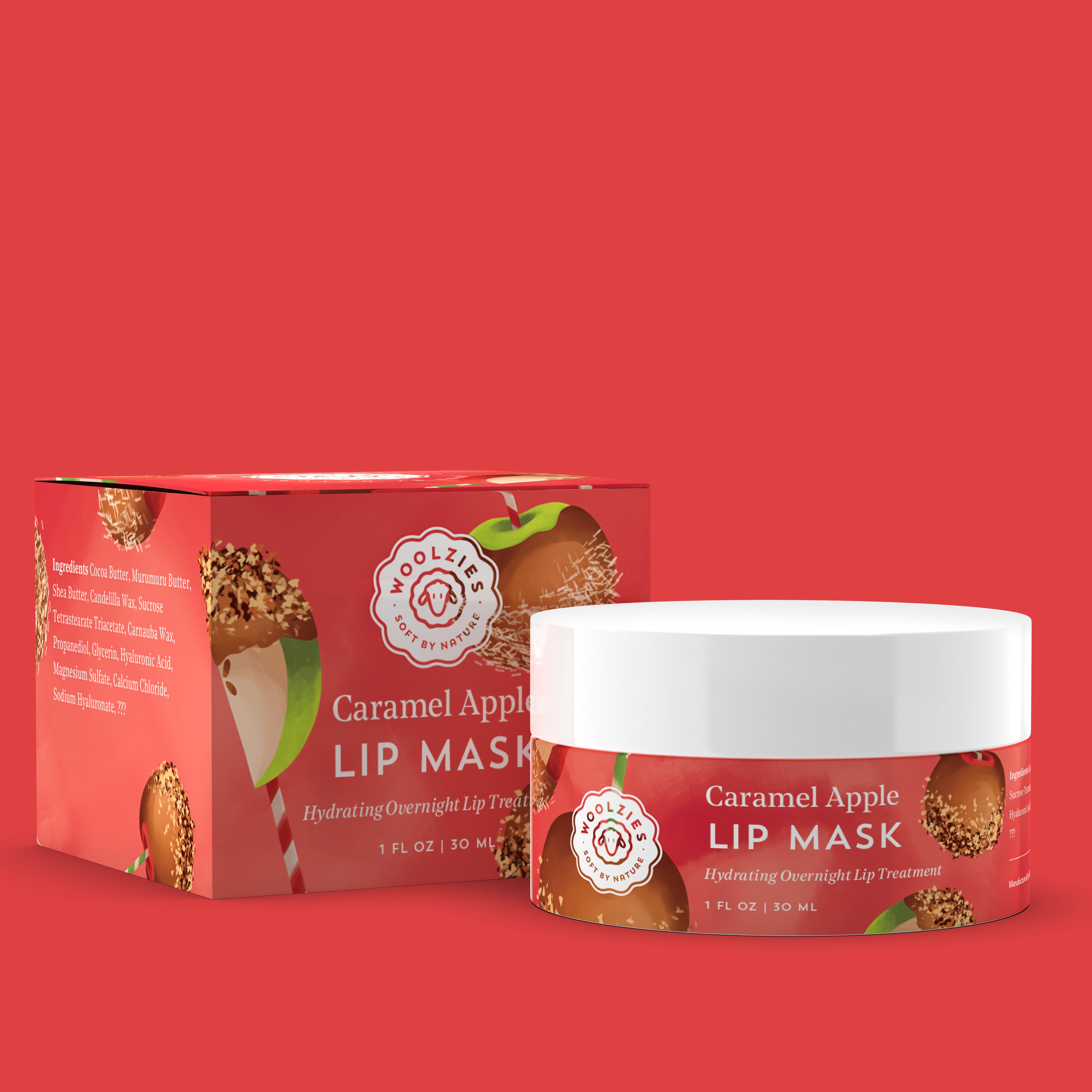 Apple Caramel Lip Butter – Hydrating Overnight Lip Mask – Woolzies.com
