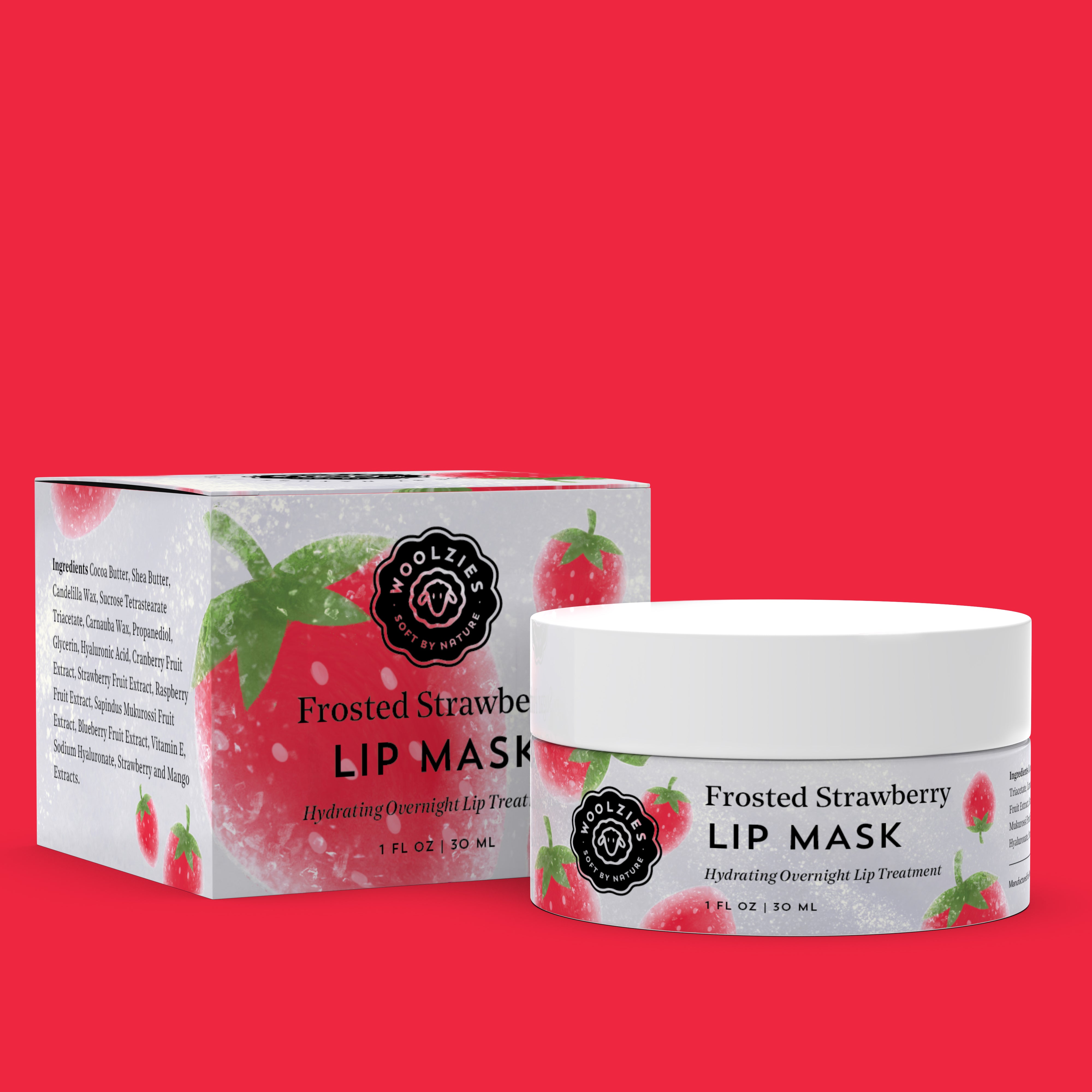 1oz. Frosted Strawberry Lip Mask – Woolzies.com
