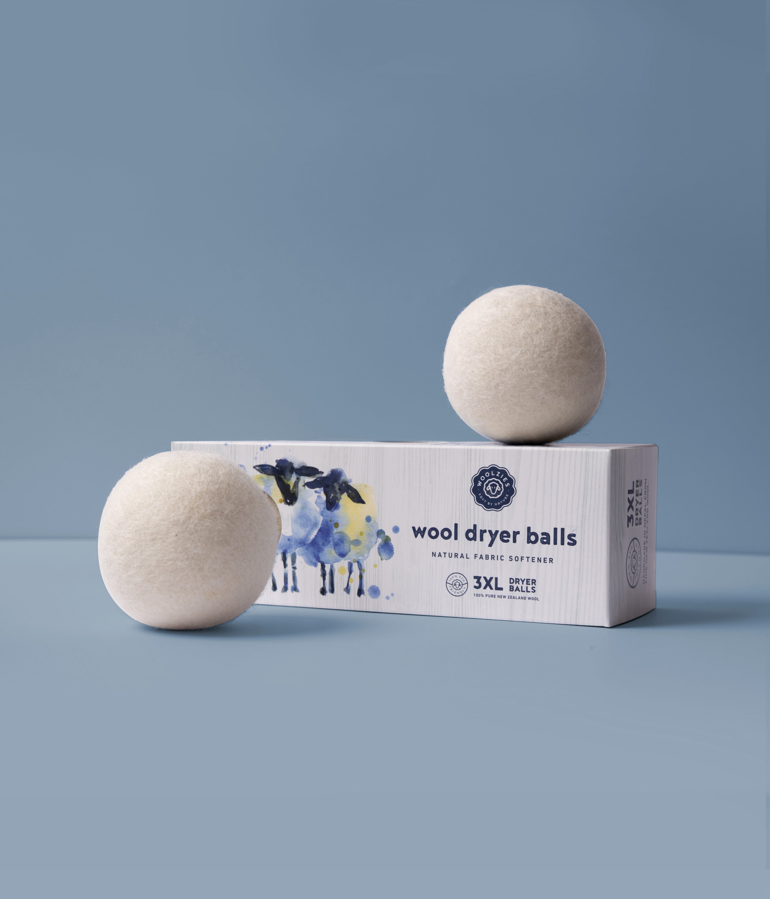Woolzies Organic Wool Dryer Balls: 3 Pack XL Dryer Balls & 100% Pure  Lavender Essential Oil | All Natural Laundry Fabric Softener Balls | Made  with