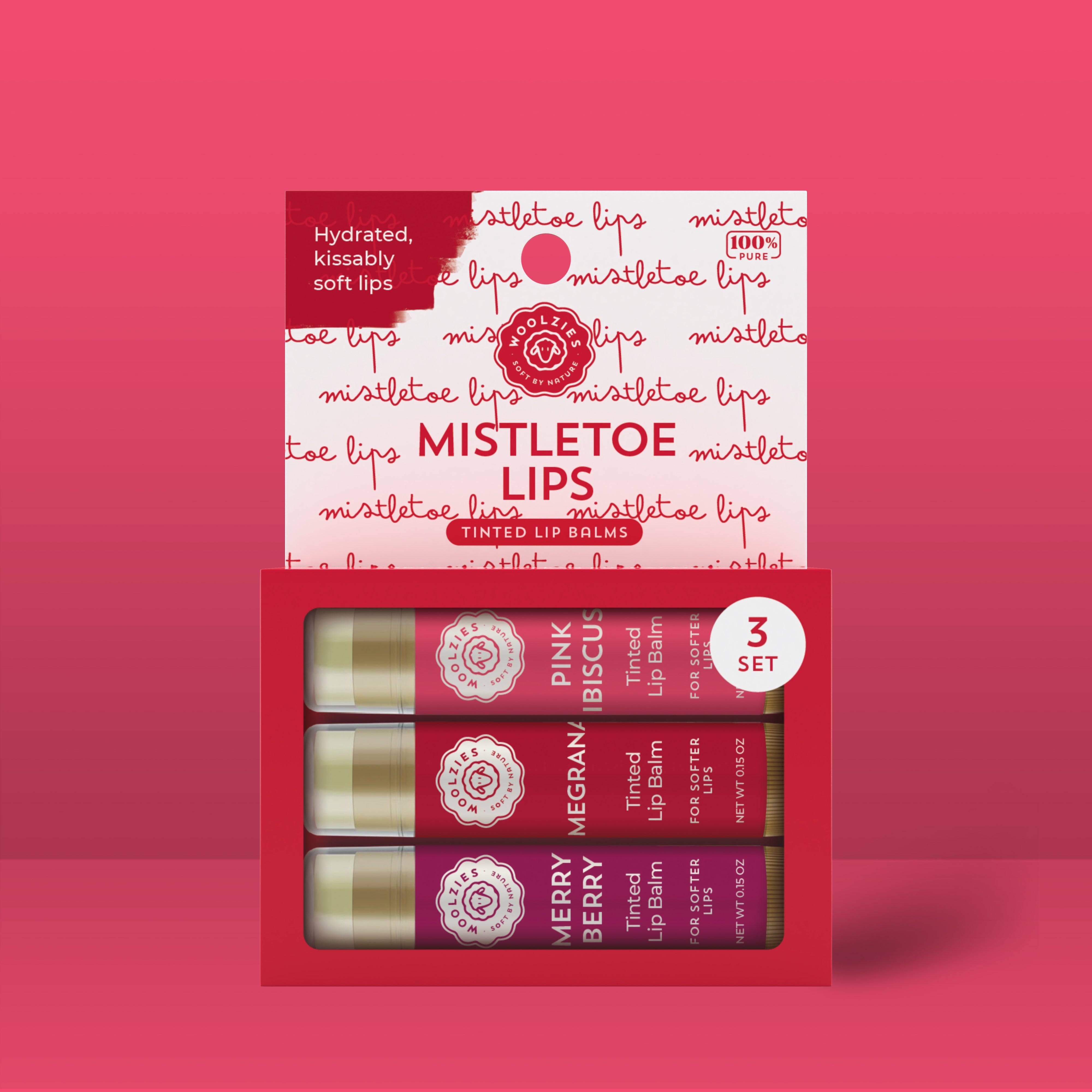 Mistletoe Lips Tinted Lip Balm set Of 3 – Woolzies.com