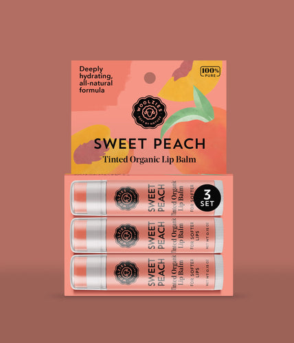 Sweet Peach Tinted Lip Balm Set of 3