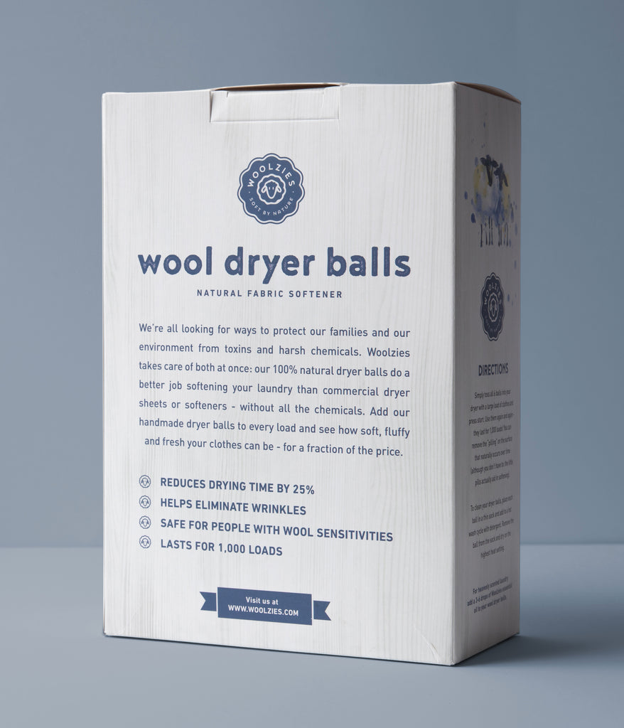 Woolzies Wool Dryer Balls Set of 3 + 3 Laundry Essential oils