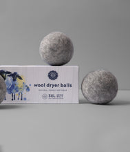 Load image into Gallery viewer, Gray Wool Dryer Balls Set of 3