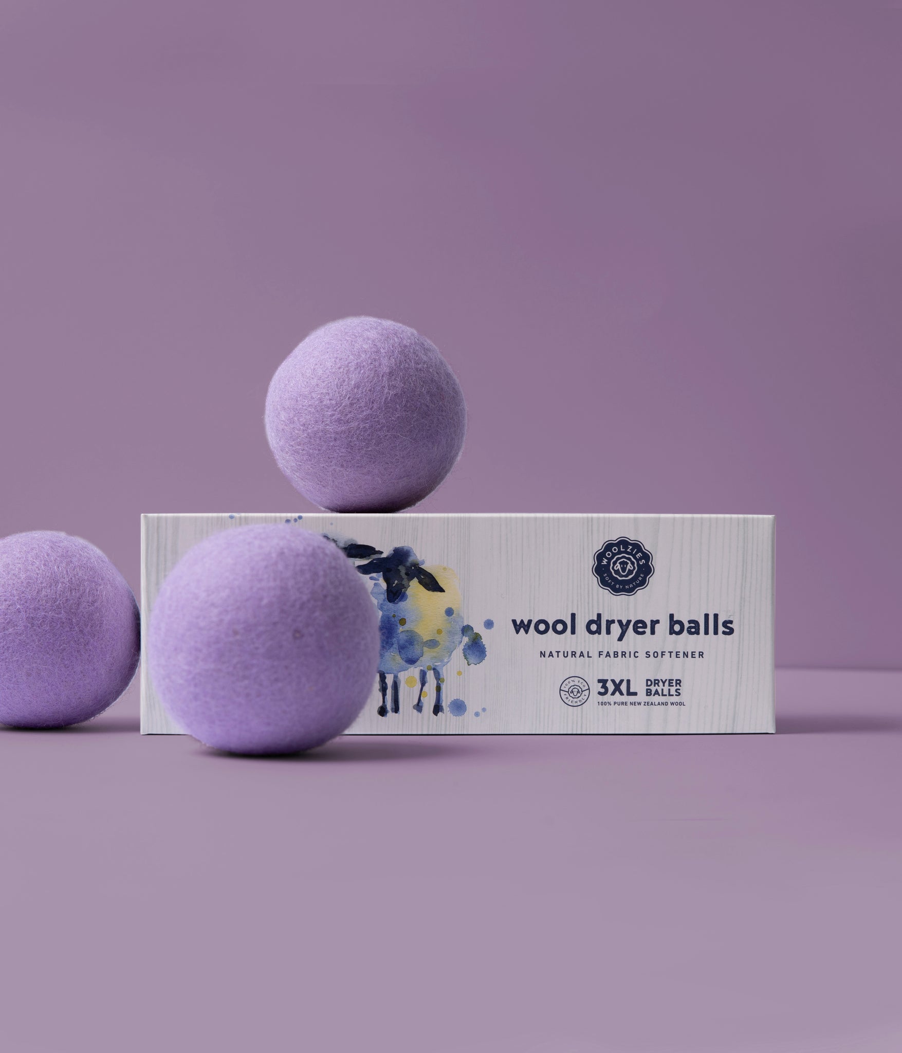 Woolzies Organic Wool Dryer Balls: 3 Pack XL Dryer Balls & 100% Pure  Lavender Essential Oil | All Natural Laundry Fabric Softener Balls | Made  with