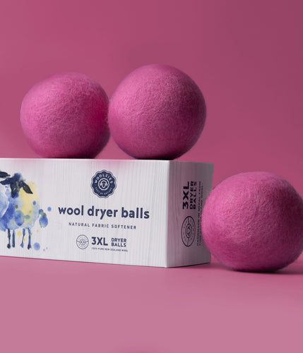 Pink Wool Dryer Balls Set of 3